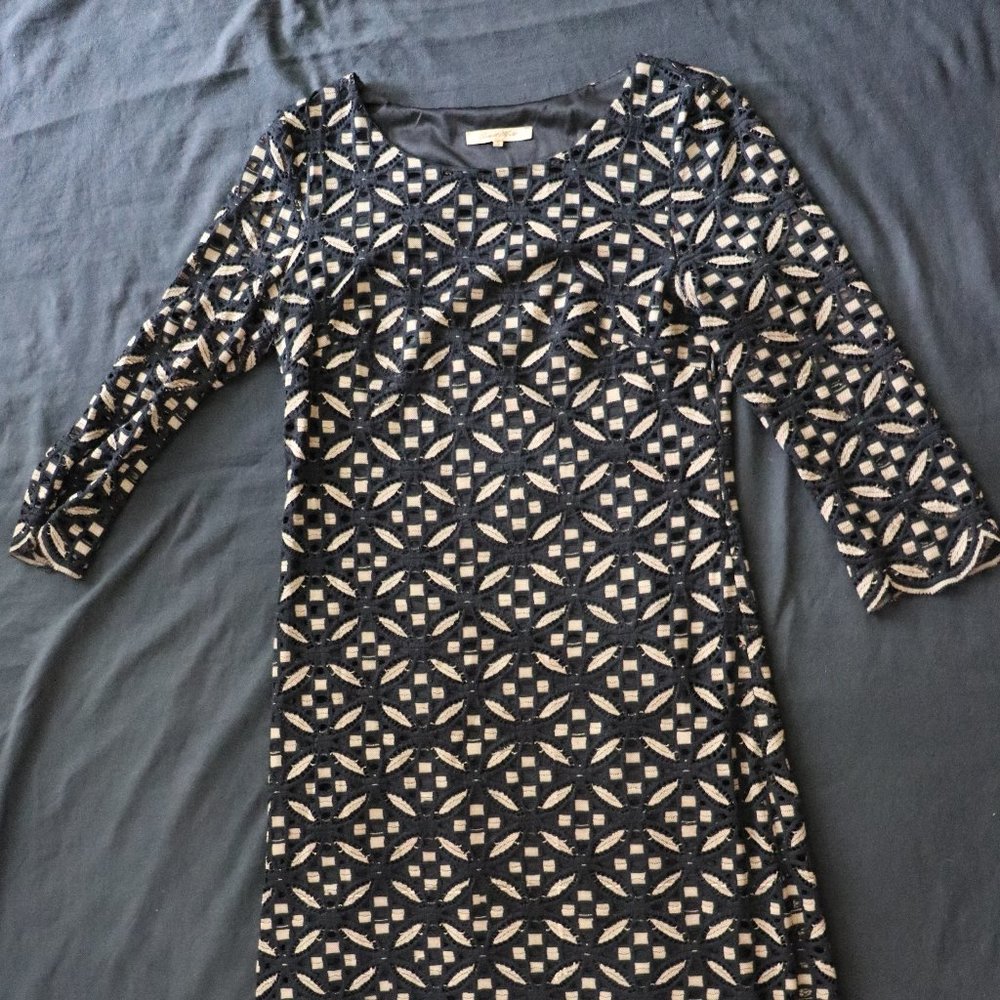 Black and Gold Cocktail Lacy Dress